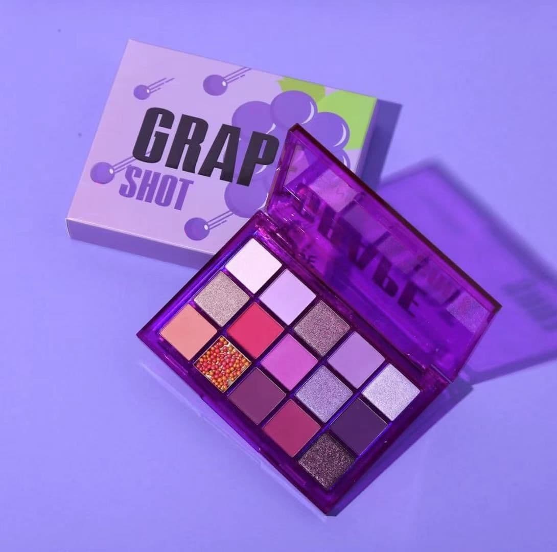 image-Makeup Sweet Party Eyeshadow Pallete Neon Palette 15 Shimmer Glitter Matte Shades Matellic Nude Blendable Pigment