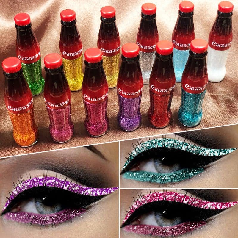 image-Color Eyeliner Glitter Pencil Women Party Smoky Sexy Eyes Liner Diamond Shining Glitter Eyeliner Makeup Cosmetics Beauty