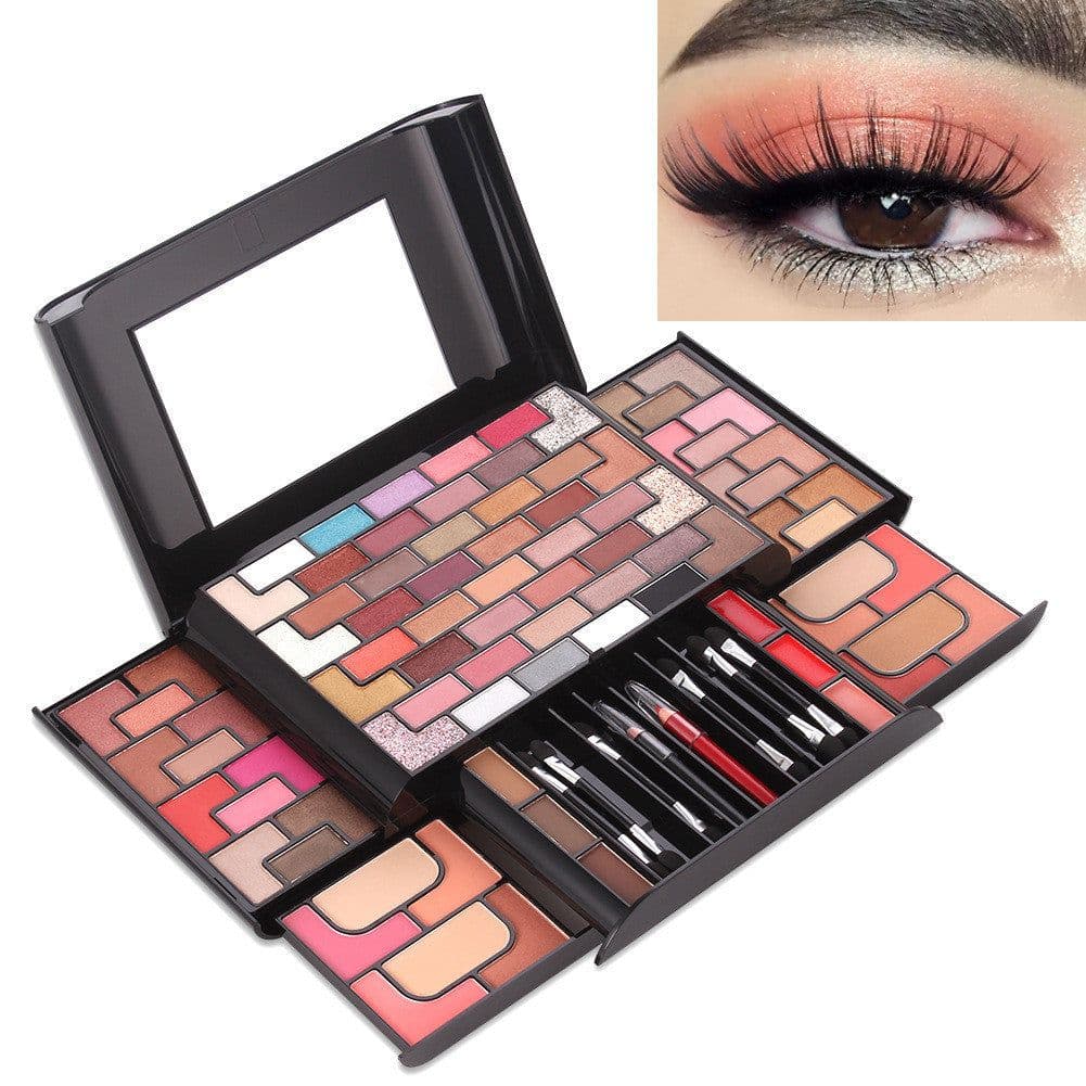 image-68 Colors Eye Shadow 8 Colors Blush 4 Colors Powder 3 Colors Eyebrow Powder Lipstick Makeup Set
