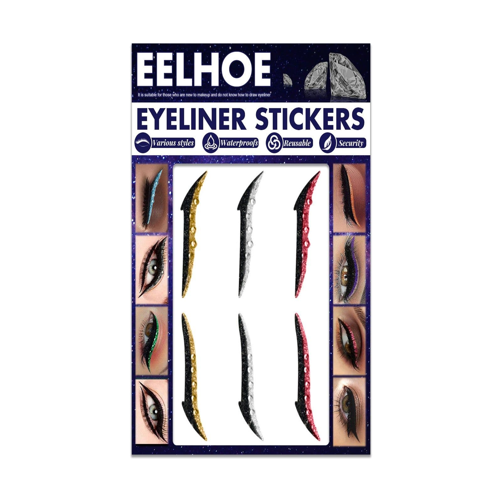 image-Colored Diamonds Eyelid Line Sticker Waterproof Self-adhesive Eye Liner Eyeliner Stickers Party Sexy Cat Eyes Beauty Makeup Tool