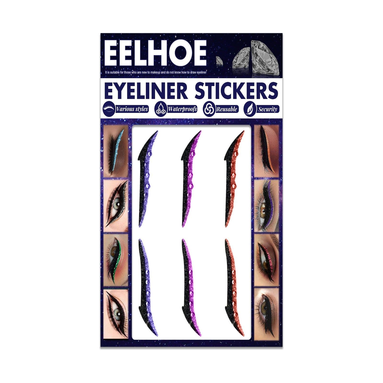image-Colored Diamonds Eyelid Line Sticker Waterproof Self-adhesive Eye Liner Eyeliner Stickers Party Sexy Cat Eyes Beauty Makeup Tool