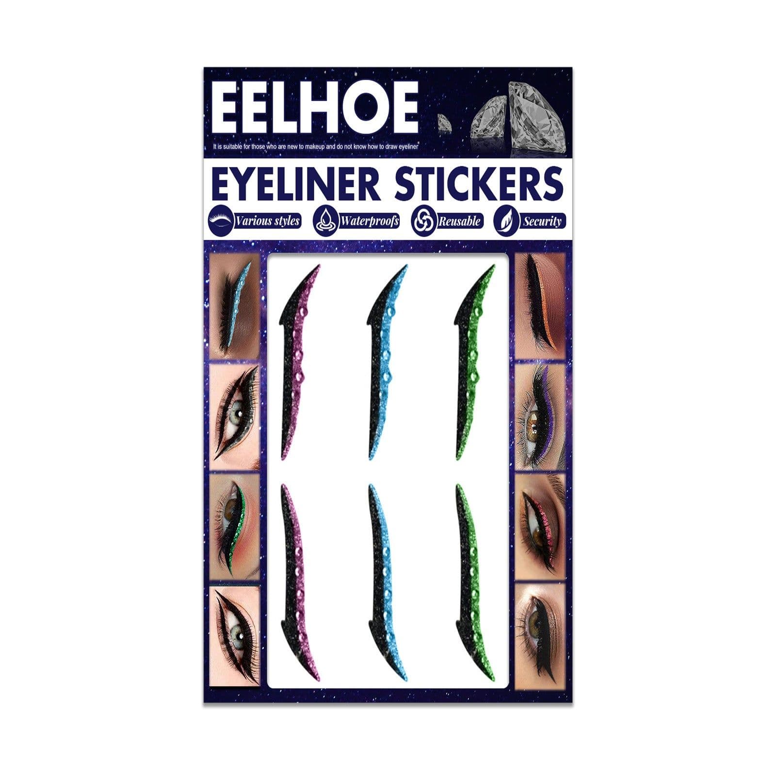 image-Colored Diamonds Eyelid Line Sticker Waterproof Self-adhesive Eye Liner Eyeliner Stickers Party Sexy Cat Eyes Beauty Makeup Tool