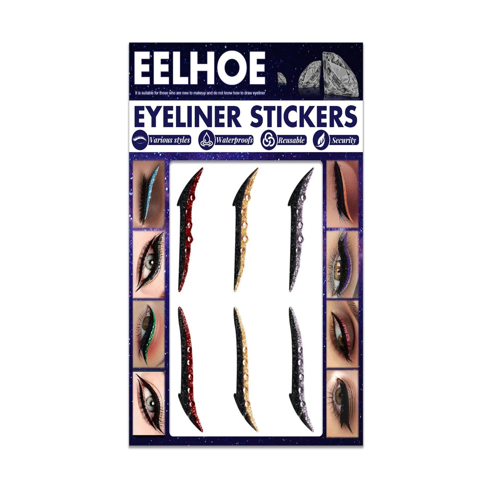 image-Colored Diamonds Eyelid Line Sticker Waterproof Self-adhesive Eye Liner Eyeliner Stickers Party Sexy Cat Eyes Beauty Makeup Tool