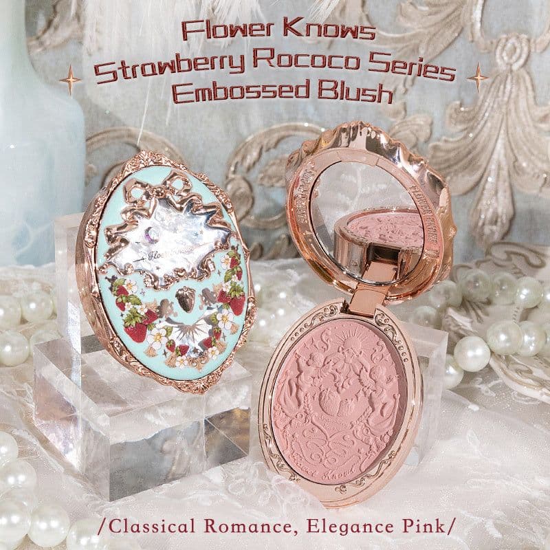 image-Flower Knows Strawberry Rococo Series Embossed Blush Velvet Matte Lip Glaze