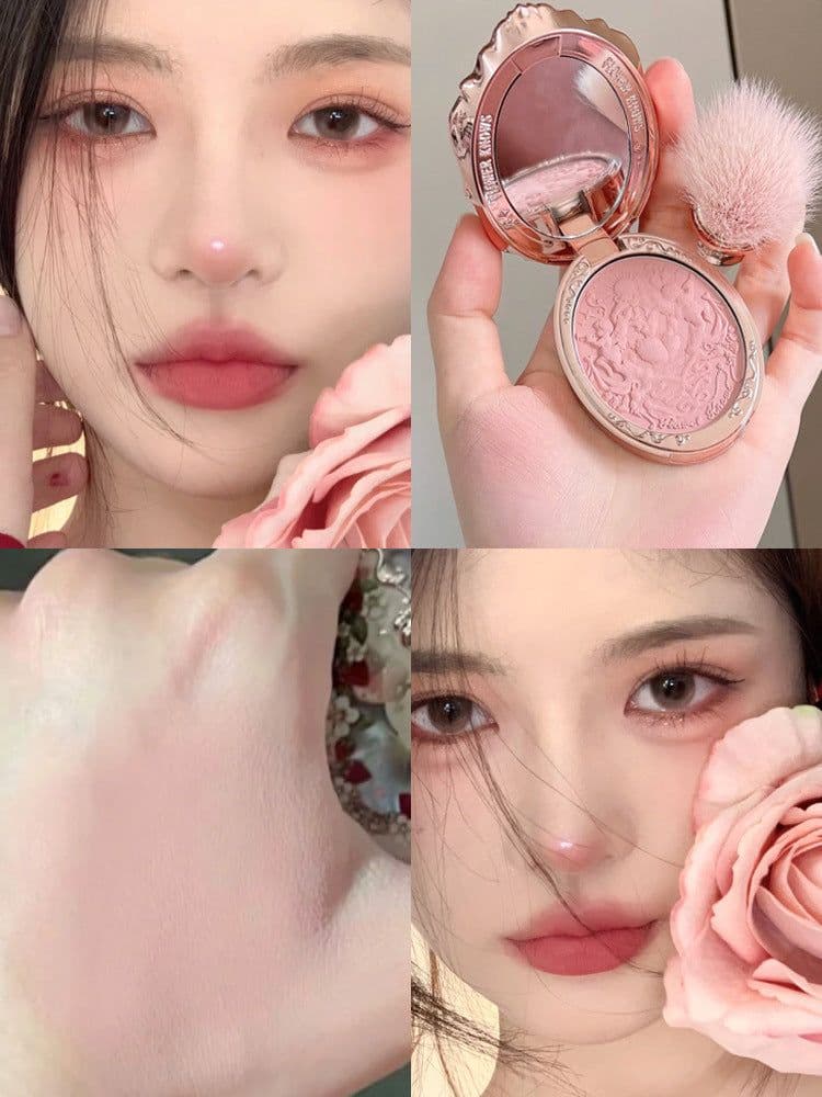 image-Flower Knows Strawberry Rococo Series Embossed Blush Velvet Matte Lip Glaze