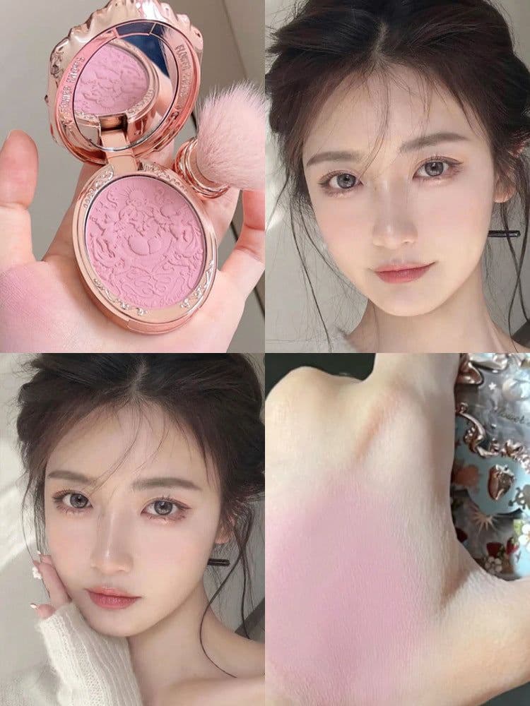 image-Flower Knows Strawberry Rococo Series Embossed Blush Velvet Matte Lip Glaze