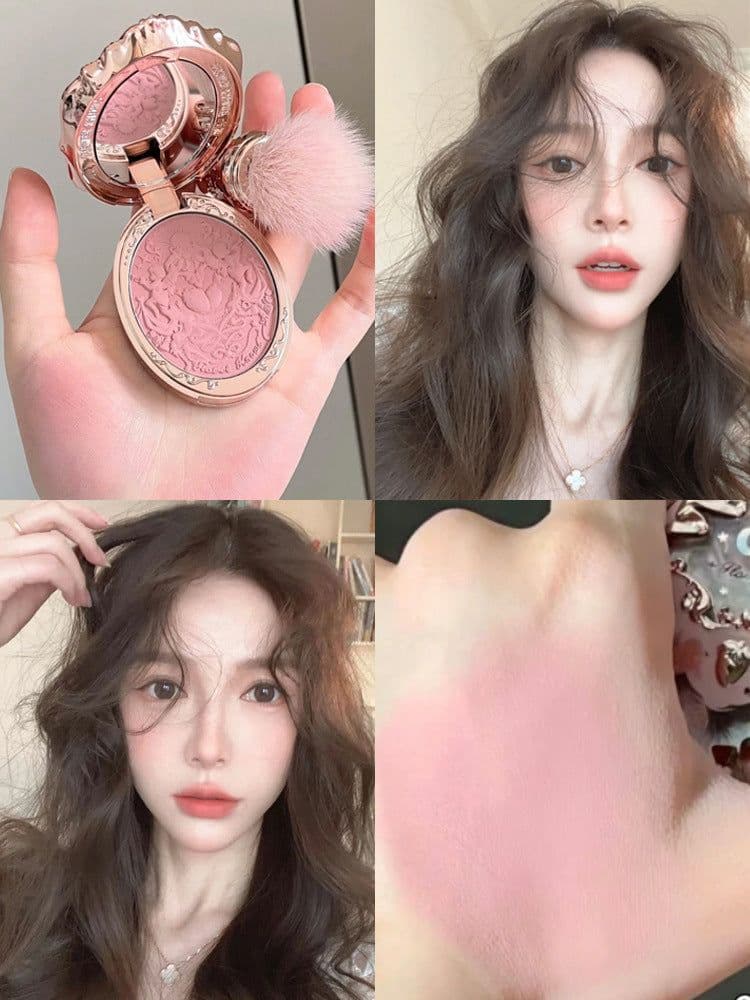 image-Flower Knows Strawberry Rococo Series Embossed Blush Velvet Matte Lip Glaze