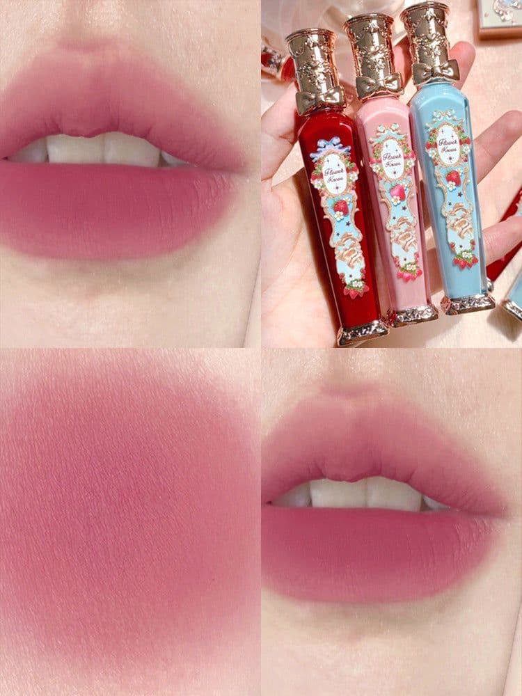 image-Flower Knows Strawberry Rococo Series Embossed Blush Velvet Matte Lip Glaze