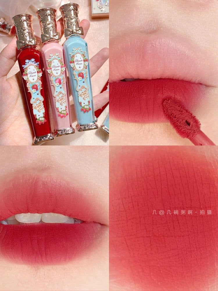 image-Flower Knows Strawberry Rococo Series Embossed Blush Velvet Matte Lip Glaze