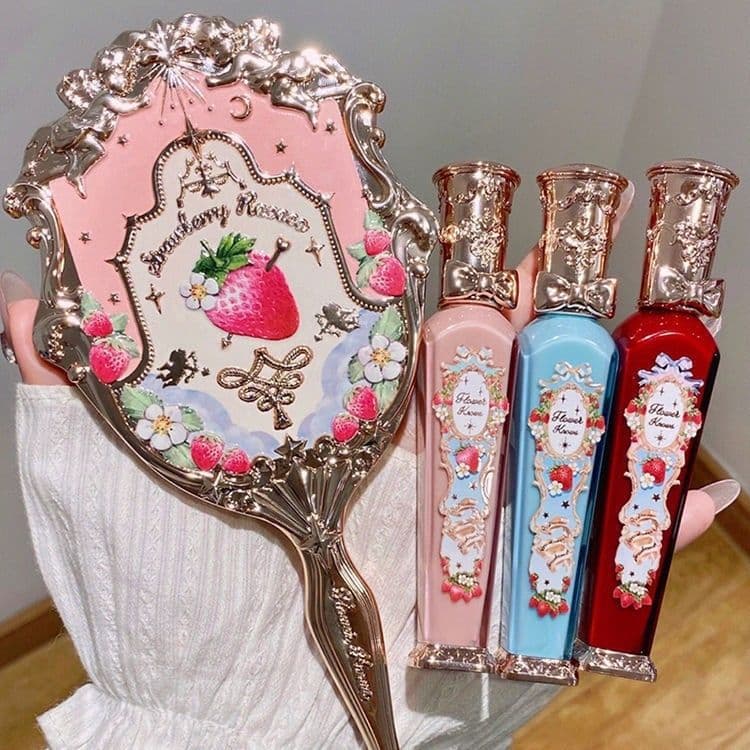 image-Flower Knows Strawberry Rococo Series Embossed Blush Velvet Matte Lip Glaze