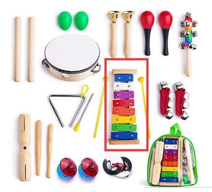image-Musical Instrument Set Early Childhood Education Music Percussion Instrument Toy Combination 12 Piece Set Kindergarten Teaching Aids