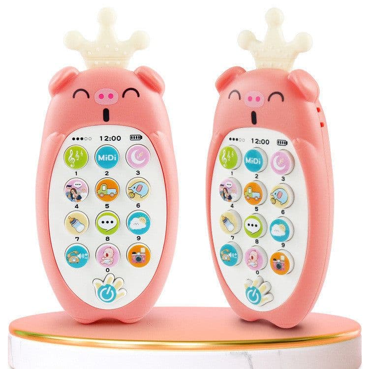 image-Baby Enlightenment Music Mobile Phone Creative Early Education Can Bite Radish Phone Toys