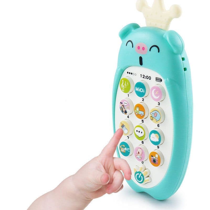 image-Baby Enlightenment Music Mobile Phone Creative Early Education Can Bite Radish Phone Toys