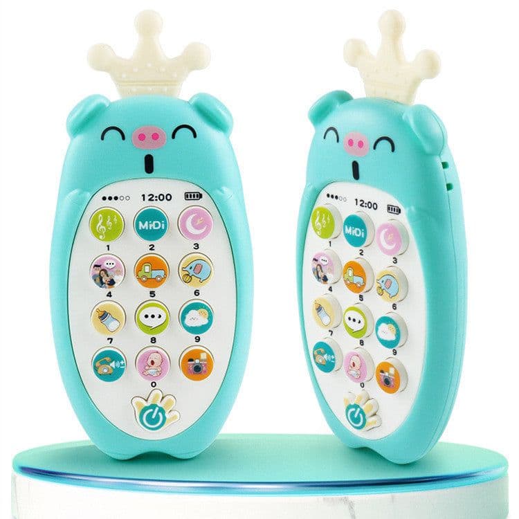 image-Baby Enlightenment Music Mobile Phone Creative Early Education Can Bite Radish Phone Toys