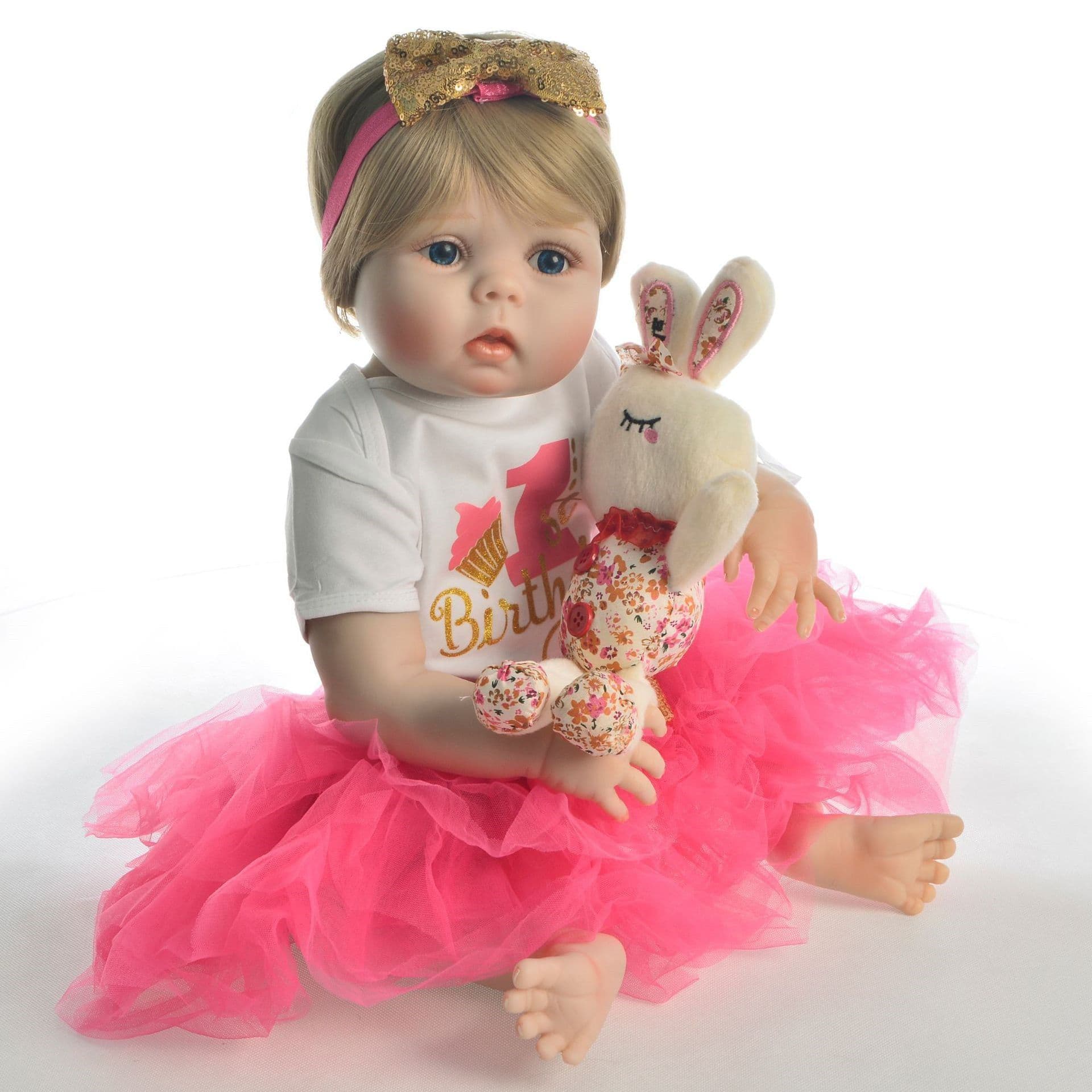 image-Full Adhesive Rebirth Doll 23 Inch Female Baby Simulation