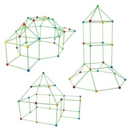image-Children's Diy Bead Tent Fort Building Kit Toy Tent Building Blocks Tent Fight Tent
