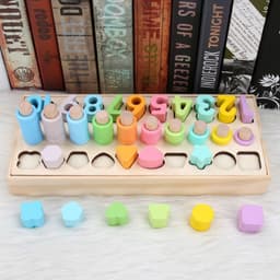 image-Wooden Children's Digital Shape Multi-in-one Puzzle Puzzle Early Education Toys