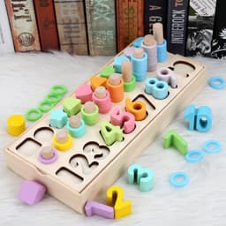 image-Wooden Children's Digital Shape Multi-in-one Puzzle Puzzle Early Education Toys