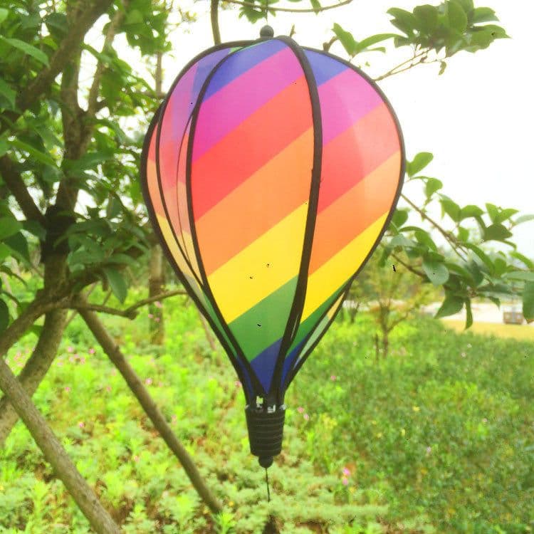 image-Outdoor Hot Air Balloon Pendant Wind-Turn Striped Hot Air Balloon Lantern