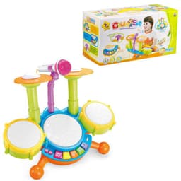 image-Drum Set Jazz Drum, Music, Light Instrument, Baby Early Education Educational Toy