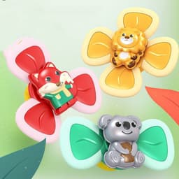 image-Spinning Top Baby Sucker Top Toy Creative Bath Swimming Water Toys Sucker Suction Cup Fun Game Baby Teether Toys