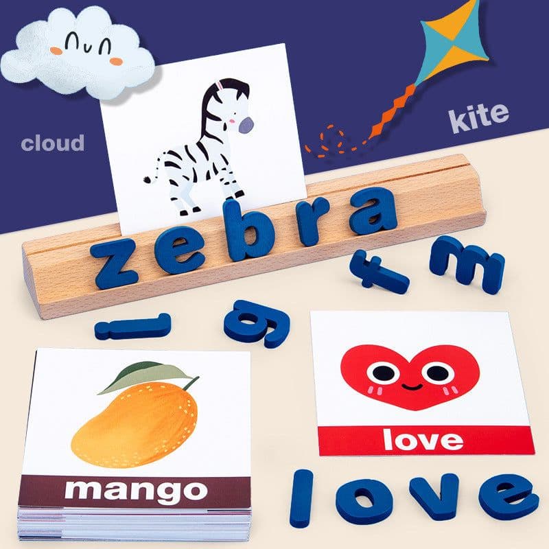 image-Children's Wooden Spelling Toys For Early Education Of English Alphabet Cognition