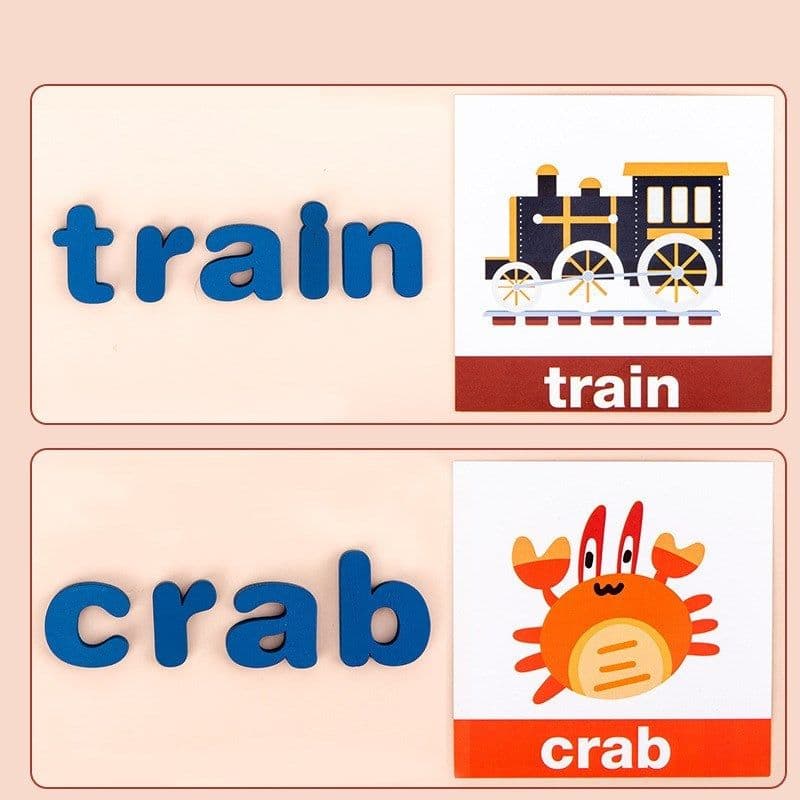 image-Children's Wooden Spelling Toys For Early Education Of English Alphabet Cognition