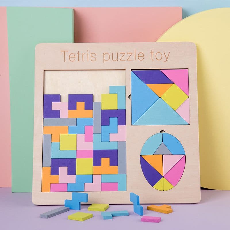 image-Jigsaw Puzzle Children's Educational Early Education Tangram Teaching Aids Building Blocks