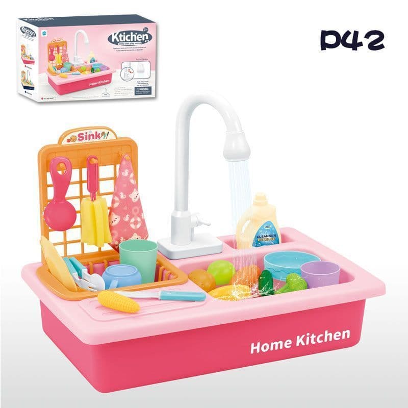 image-Children's Simulation Dishwasher, Wash Bowl, Play Water Toy