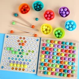image-Color Bead Xiaoxiaole Wooden Children's Educational Toys