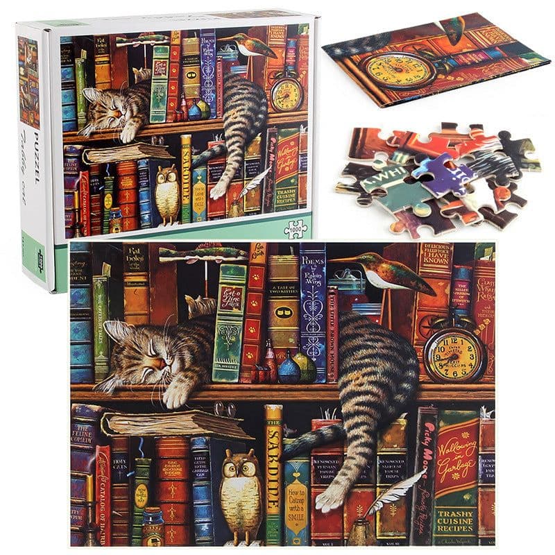 image-Lazy Tally Cats Adult 1000 Piece Puzzle