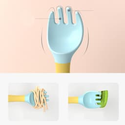 image-Silicone Spoon for Baby Utensils Set Auxiliary Food Toddler Learn To Eat Training Bendable Soft Fork Infant Children Tableware