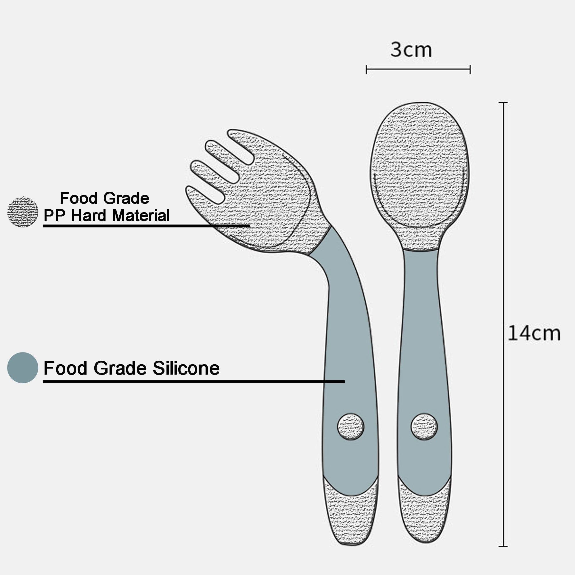 image-Silicone Spoon for Baby Utensils Set Auxiliary Food Toddler Learn To Eat Training Bendable Soft Fork Infant Children Tableware