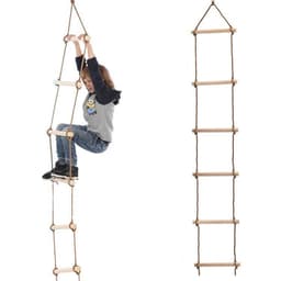 image-Childhood Fun Wooden Children Climbing Ladder Outdoor Sports Toys