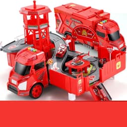 image-Children's Large Container Truck Simulation Deformed Alloy Car Set Deformed Car