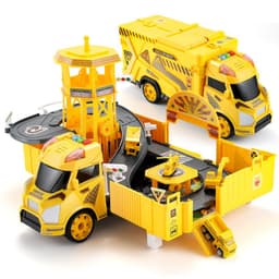 image-Children's Large Container Truck Simulation Deformed Alloy Car Set Deformed Car