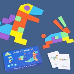 image-Children''s Early Education Puzzle Wooden Toys Wisdom Puzzle Memory Game
