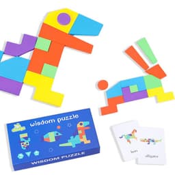 image-Children''s Early Education Puzzle Wooden Toys Wisdom Puzzle Memory Game