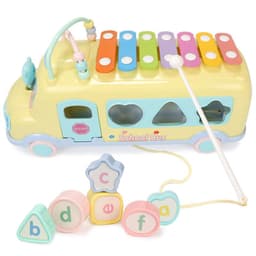 image-Puzzle Multifunctional Bus Knocking Piano Percussion Musical Instrument Eight-Tone Piano Toy