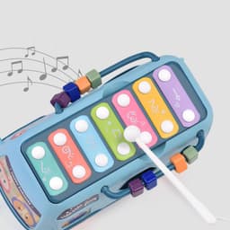 image-Puzzle Multifunctional Bus Knocking Piano Percussion Musical Instrument Eight-Tone Piano Toy