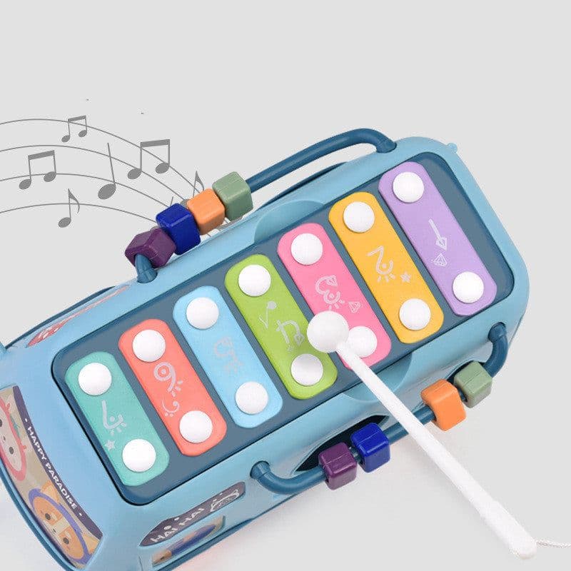 image-Puzzle Multifunctional Bus Knocking Piano Percussion Musical Instrument Eight-Tone Piano Toy