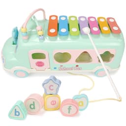 image-Puzzle Multifunctional Bus Knocking Piano Percussion Musical Instrument Eight-Tone Piano Toy