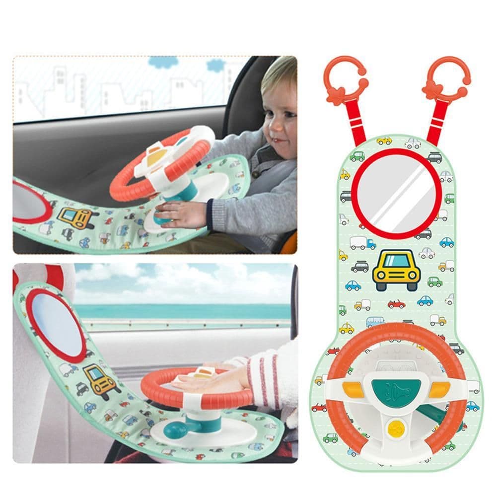 image-Baby Kids Eletric Simulation Steering Wheel Toy Driving Interactive Musical Educational Toy