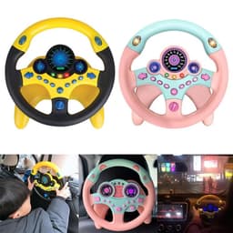 image-Eletric Simulation Steering Wheel Toy with Light Sound Kids Early Education Toy