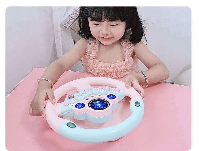 image-Eletric Simulation Steering Wheel Toy with Light Sound Kids Early Education Toy
