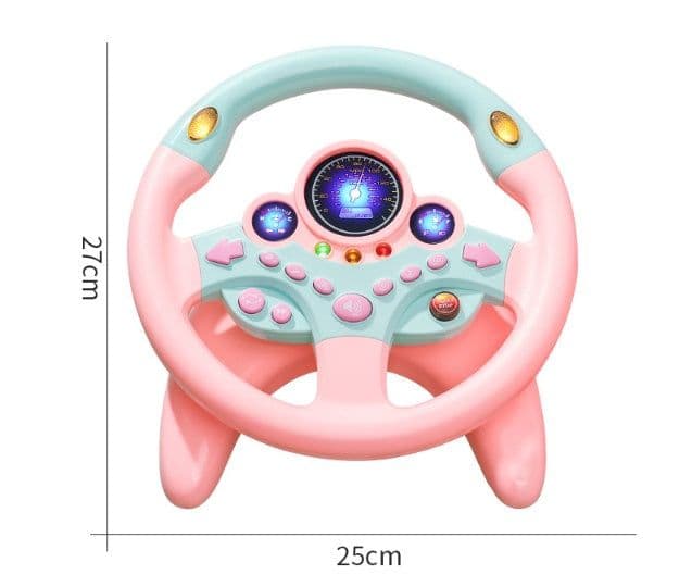 image-Eletric Simulation Steering Wheel Toy with Light Sound Kids Early Education Toy