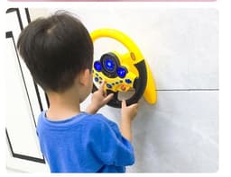 image-Eletric Simulation Steering Wheel Toy with Light Sound Kids Early Education Toy
