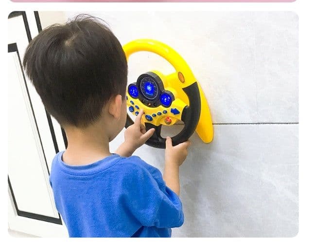 image-Eletric Simulation Steering Wheel Toy with Light Sound Kids Early Education Toy