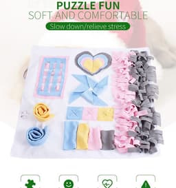 image-Pet Sniffing Mat Dog Puzzle Sniffing Mat Training Mat Toys Bite Resistant and Machine Washable