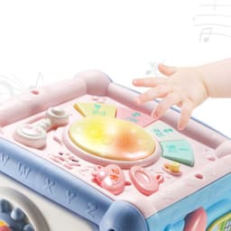 image-Baby Musical Box Toddler Funny Hand Drum Toy Baby Activity Cube Geometric Blocks